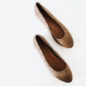 Kork-Ease | Taupe Leather Studded Round Toe Flats